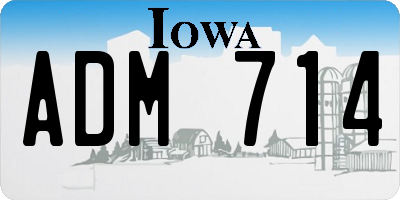 IA license plate ADM714