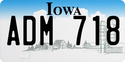 IA license plate ADM718