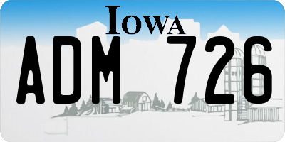 IA license plate ADM726