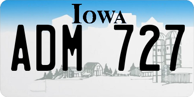IA license plate ADM727
