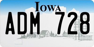 IA license plate ADM728