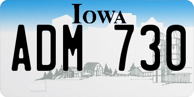 IA license plate ADM730