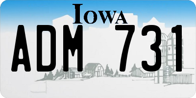 IA license plate ADM731