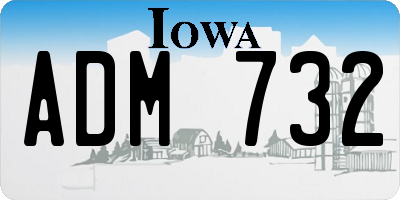 IA license plate ADM732