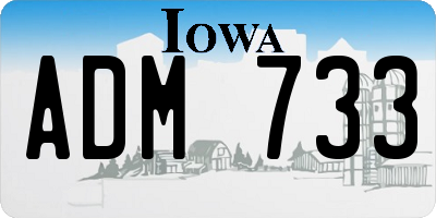 IA license plate ADM733