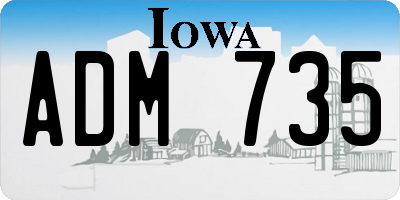 IA license plate ADM735