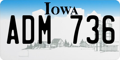 IA license plate ADM736