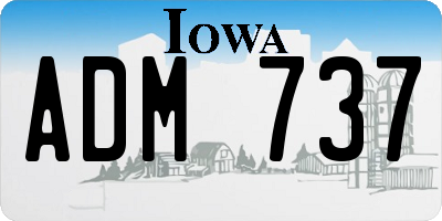 IA license plate ADM737
