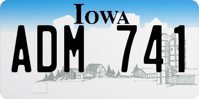 IA license plate ADM741