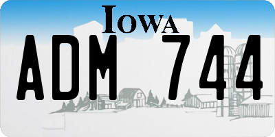 IA license plate ADM744