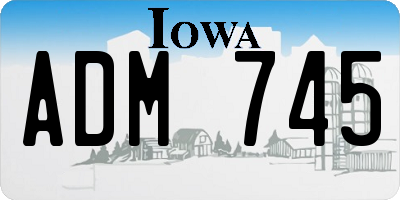 IA license plate ADM745