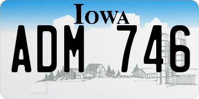 IA license plate ADM746