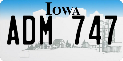 IA license plate ADM747