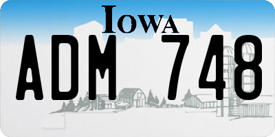 IA license plate ADM748