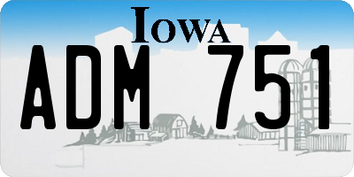 IA license plate ADM751