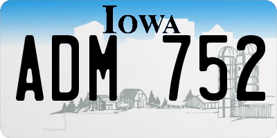 IA license plate ADM752