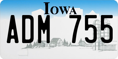 IA license plate ADM755