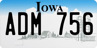 IA license plate ADM756