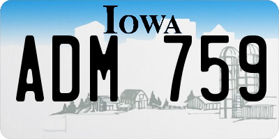 IA license plate ADM759