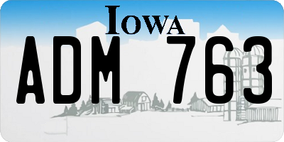 IA license plate ADM763