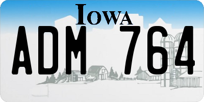 IA license plate ADM764