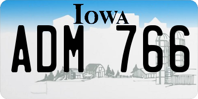 IA license plate ADM766