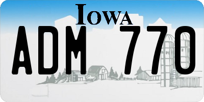 IA license plate ADM770