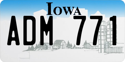 IA license plate ADM771