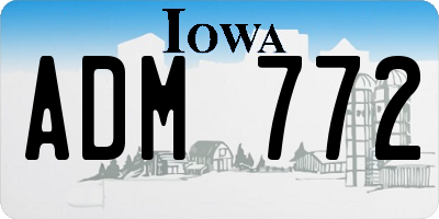 IA license plate ADM772