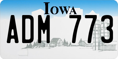 IA license plate ADM773