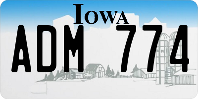 IA license plate ADM774