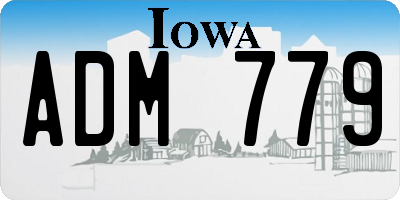 IA license plate ADM779