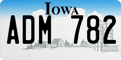 IA license plate ADM782