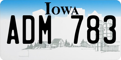 IA license plate ADM783