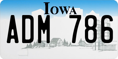 IA license plate ADM786