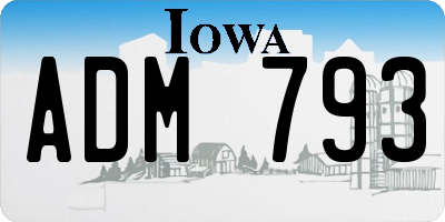 IA license plate ADM793
