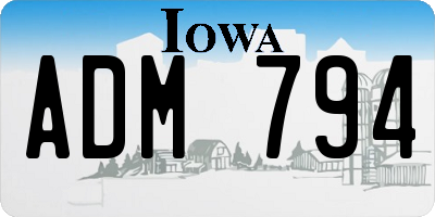 IA license plate ADM794