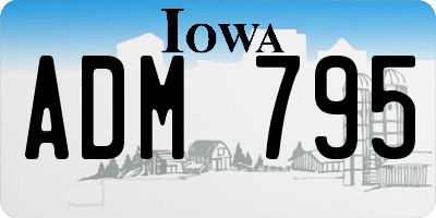 IA license plate ADM795