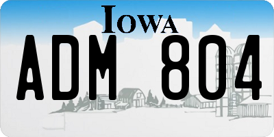IA license plate ADM804