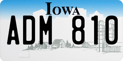 IA license plate ADM810