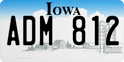 IA license plate ADM812