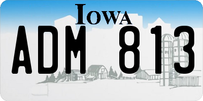 IA license plate ADM813