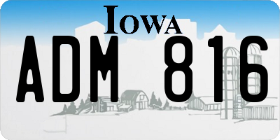 IA license plate ADM816