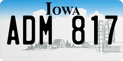 IA license plate ADM817