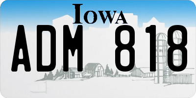 IA license plate ADM818