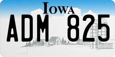 IA license plate ADM825