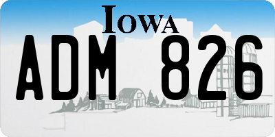 IA license plate ADM826