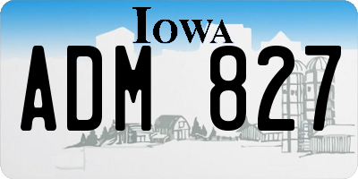 IA license plate ADM827
