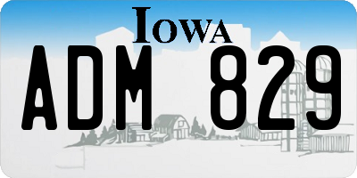 IA license plate ADM829