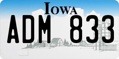 IA license plate ADM833
